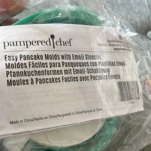 Pampered Chef Pancake Molds with Emoji Stencils